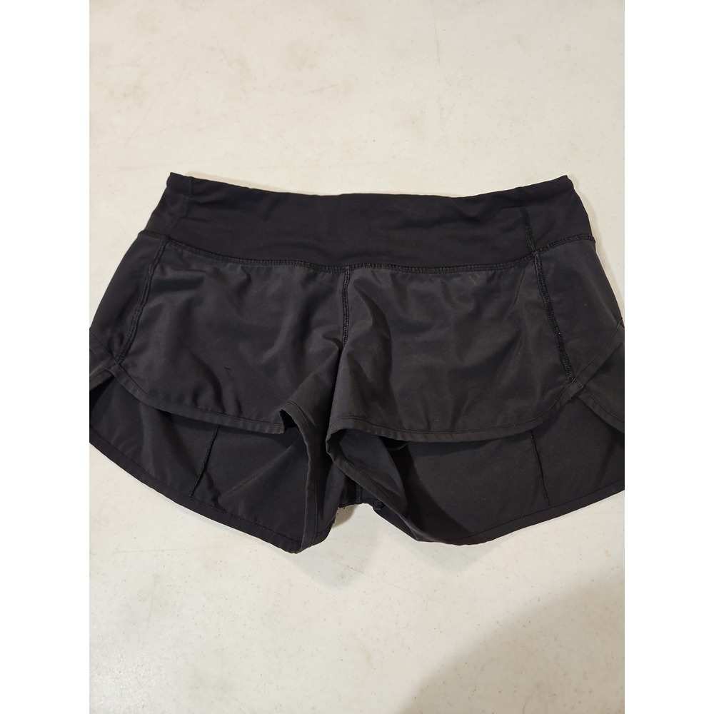 Lululemon Speed Up Shorts Womens Sz 6 Black Lined Pockets Drawstring (L 150
